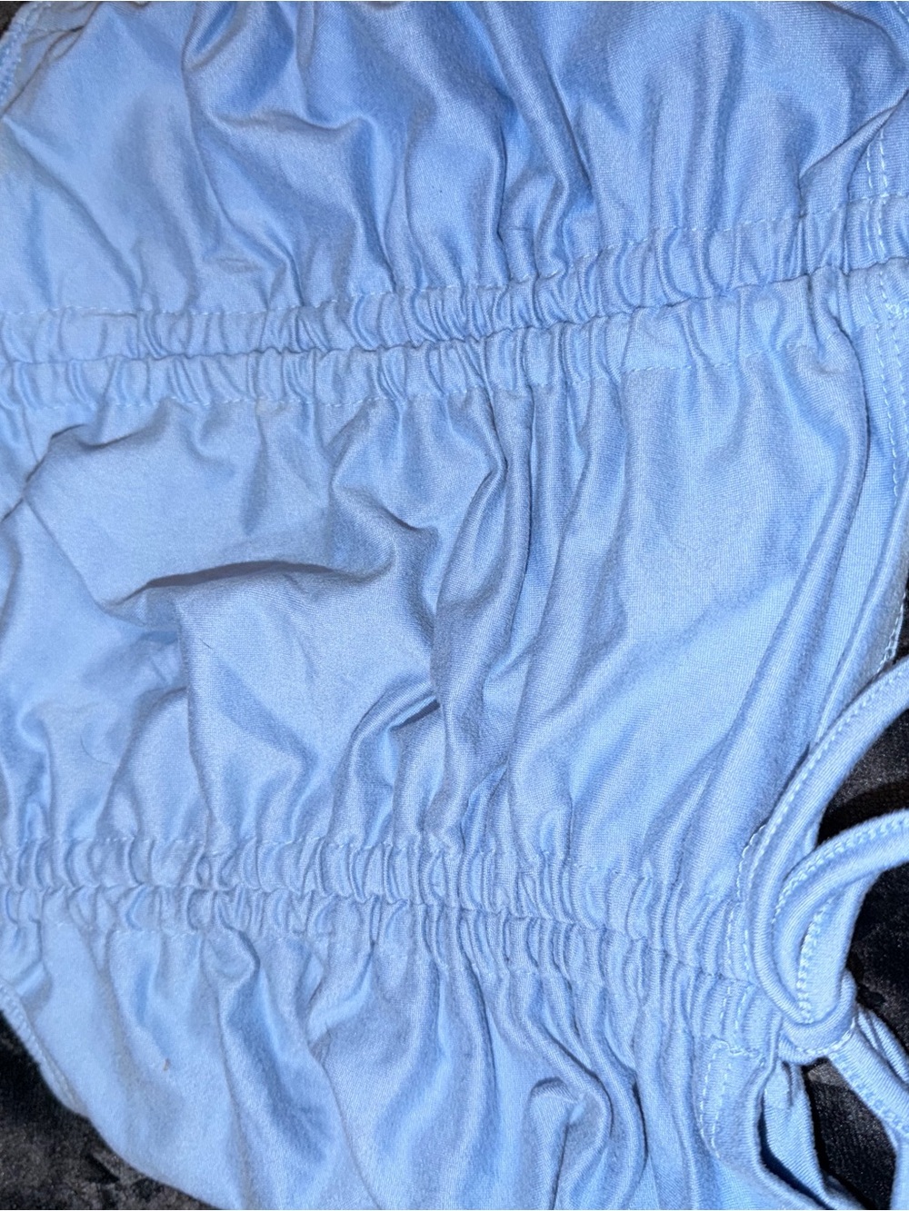 Light Blue Ruched tank Top - Picture 2 of 3